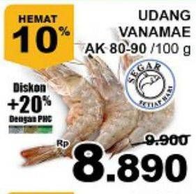 Promo Harga Udang Vanamae AK 80-90 per 100 gr - Giant