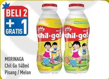 Promo Harga MORINAGA Chil Go UHT Pisang, Melon 140 ml - Hypermart
