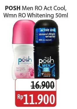 Promo Harga Posh Deo Roll On Men Active Cool, Whitening 50 ml - Alfamidi