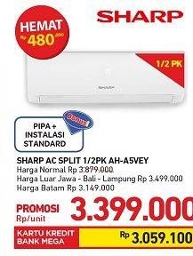 Promo Harga SHARP AH-A5VEY | AC 1/2PK  - Carrefour