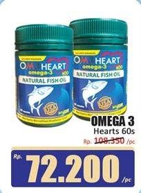 Promo Harga Omeheart Omega 3 Natural Fish Oil 60 pcs - Hari Hari
