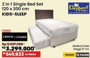 Promo Harga Elephant Kids Sleep 2in1 Single Bed Set  - COURTS
