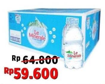 Promo Harga LE MINERALE Air Mineral per 24 botol 330 ml - Alfamart