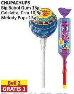 Promo Harga Chupa Chups Lollipop Candy Gumfilled, Calcivita Cream, Melody Pops 10 gr - Alfamart