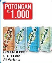 Promo Harga Greenfields UHT All Variants 1000 ml - Hypermart