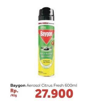 Promo Harga BAYGON Insektisida Spray Citrus Fresh 600 ml - Carrefour