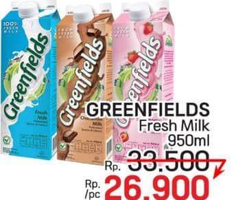 Promo Harga Greenfields Fresh Milk 950 ml - LotteMart