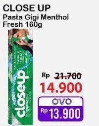 Promo Harga Close Up Pasta Gigi Everfresh Menthol Fresh 160 gr - Alfamart