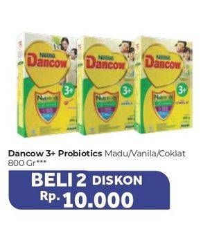 Promo Harga DANCOW Nutritods 3+ Madu, Vanila, Cokelat per 2 box 800 gr - Carrefour