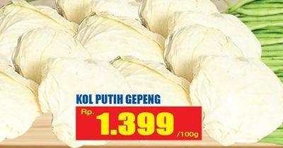 Promo Harga Kol Putih Gepeng per 100 gr - Hari Hari