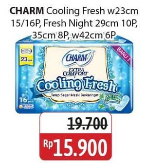 Promo Harga Charm Extra Comfort Cooling Fresh Wing 29cm, Wing 35cm, Wing 42cm, Wing 23cm 6 pcs - Alfamidi