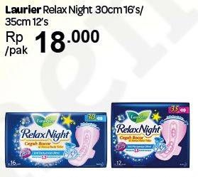 Promo Harga Laurier Relax Night 30cm, 35cm 12 pcs - Carrefour