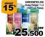 Promo Harga GREENFIELDS Fresh Milk All Variants 1000 ml - Giant