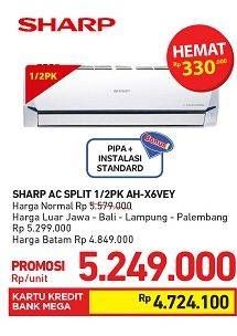 Promo Harga SHARP AH-X6VEY - AC 1/2PK  - Carrefour