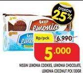 Promo Harga NISSIN Cookies Lemonia Chocolate, Lemon, Coconut 130 gr - Superindo