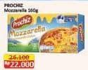 Prochiz Keju Mozzarella 160 gr Diskon 15%, Harga Promo Rp22.000, Harga Normal Rp26.100