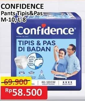 Promo Harga Confidence Adult Pants Tipis & Pas Di Badan L8, M10 8 pcs - Alfamart