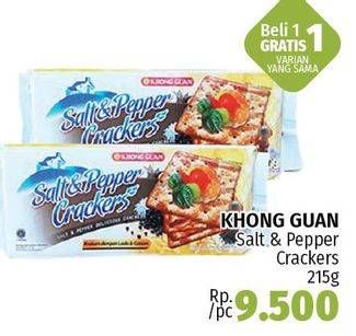 Promo Harga KHONG GUAN Malkist Salt Pepper Crackers 215 gr - LotteMart