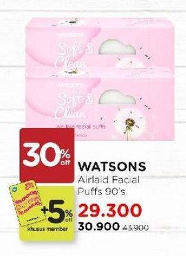Promo Harga Watsons Airlaid Facial Puffs  - Watsons