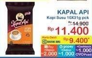 Promo Harga Kapal Api Kopi Susu per 10 sachet 31 gr - Indomaret