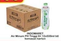 Promo Harga INDOMARET Air Minum pH 8+ per 12 botol 500 ml - Indomaret