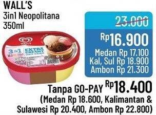 Promo Harga WALLS Ice Cream Neopolitana 350 ml - Alfamidi