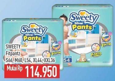 Promo Harga Sweety Silver Pants S66, M60, L54, XL44, XXL36 36 pcs - Hypermart