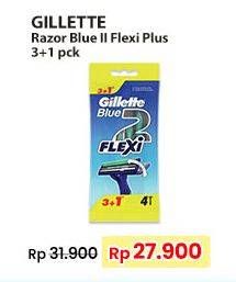 Promo Harga Gillette Blue II Flexi 4 pcs - Indomaret