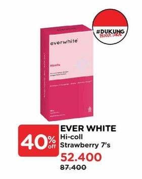 Promo Harga Ever White Hicoll Drink Strawberry 7 pcs - Watsons