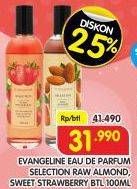 Promo Harga Evangeline Eau De Parfume Selection Raw Almond, Sweet Strawberry 100 ml - Superindo