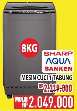 Promo Harga Sharp/Aqua/Sanken Mesin Cuci 1 Tabung  - Hypermart