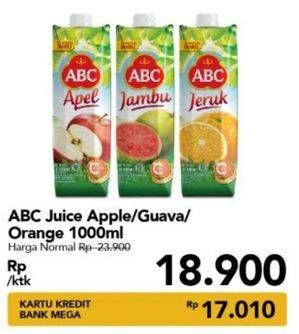 Promo Harga ABC Juice Apple, Guava, Orange 1000 ml - Carrefour