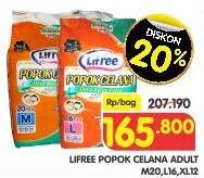 Promo Harga Lifree Popok Celana Ekstra Serap M20, L16, XL12  - Superindo