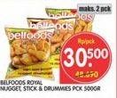 Promo Harga BELFOODS ROYAL Nugget Stick / Dummies 500gr  - Superindo