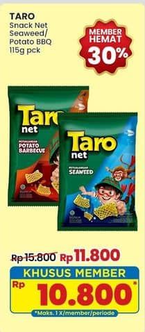 Promo Harga Taro Net Seaweed, Potato BBQ 9 gr - Indomaret