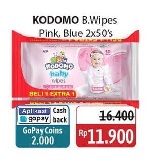 Promo Harga Kodomo Baby Wipes Classic Blue, Rice Milk Pink 50 pcs - Alfamidi