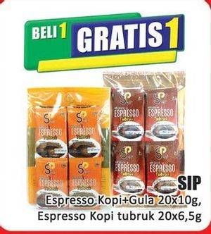 Promo Harga SIP Kopi Bubuk Espresso Gula, Tubruk per 20 pcs 6 gr - Hari Hari
