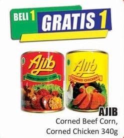 Promo Harga AJIB Corned Beef Corn/Corned Chicken 340gr  - Hari Hari