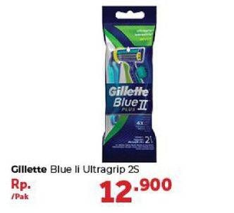 Promo Harga GILLETTE Blue II Ultragrip 2 pcs - Carrefour