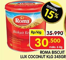 Promo Harga Roma Biskuit Kelapa 345 gr - Superindo