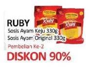 Promo Harga RUBY Sosis  Ayam Keju, Original 330 gr - Yogya