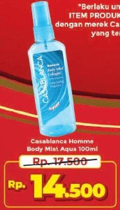 Promo Harga CASABLANCA Homme Body Mist Cologne Aqua 100 ml - Alfamart