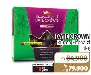 Promo Harga DATE CROWN Kurma Premium Khenaizi 1 kg - Lotte Grosir