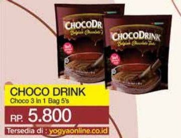 Promo Harga Choco Drink Belgian Chocolate Taste per 5 sachet 28 gr - Yogya