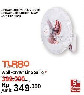 Promo Harga TURBO Line Grille Wall Fan  - Carrefour