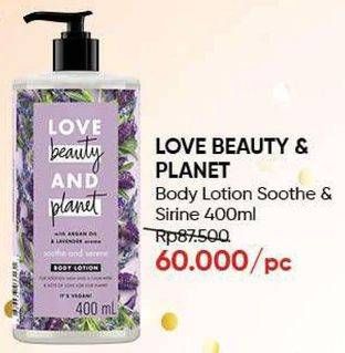 Promo Harga LOVE BEAUTY AND PLANET Body Lotion Soothe Sirine 400 ml - Guardian