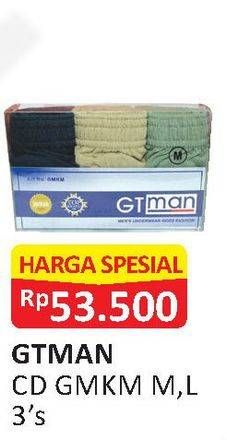 Promo Harga GT MAN Underwear L, XL 3 pcs - Alfamart