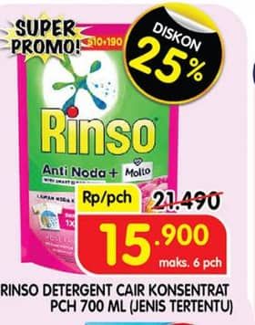 Promo Harga Rinso Liquid Detergent 700 ml - Superindo