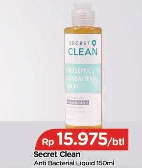 Promo Harga SECRET CLEAN Antiseptic Antibacterial Liquid 150 ml - TIP TOP