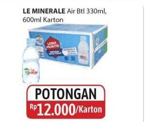 Promo Harga Le Minerale Air Mineral per 24 botol 330 ml - Alfamidi